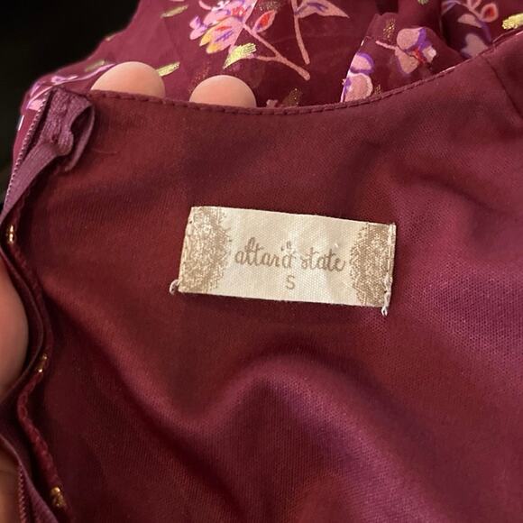 Altar’d State Lissa Faux Wrap Floral Mini Dress Small Fairycore Flowy Babydoll - Picture 9 of 14